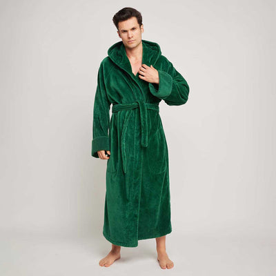 Organic Cotton Hooded Robe - Mens