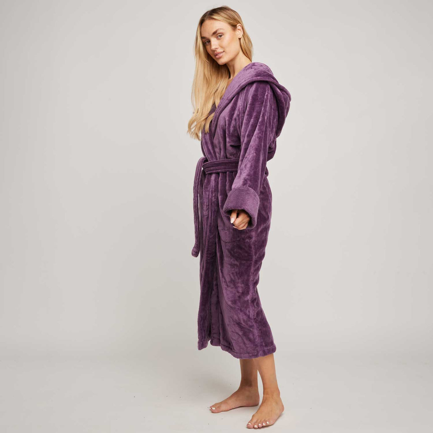 Organic Cotton Hooded Robe - Womens