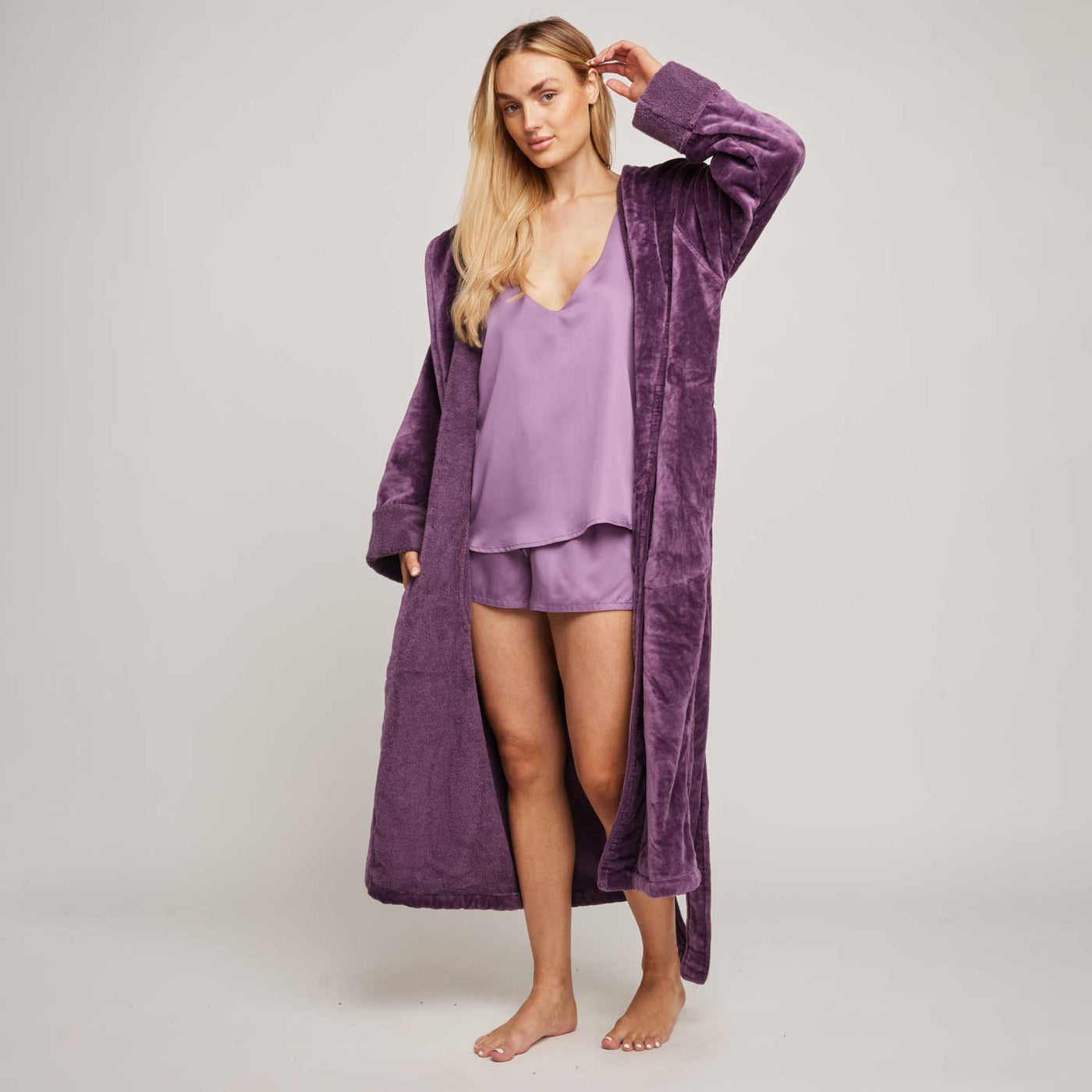 Organic Cotton Hooded Robe - Womens