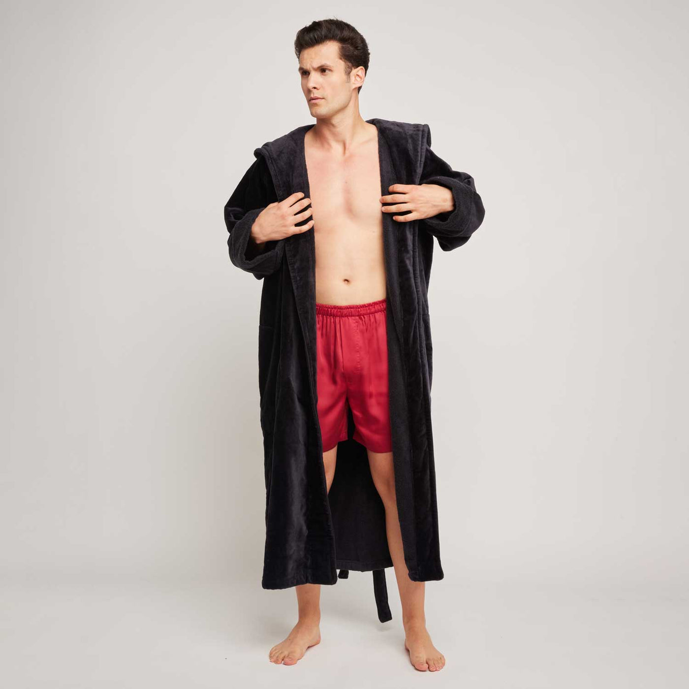 Organic Cotton Hooded Robe - Mens