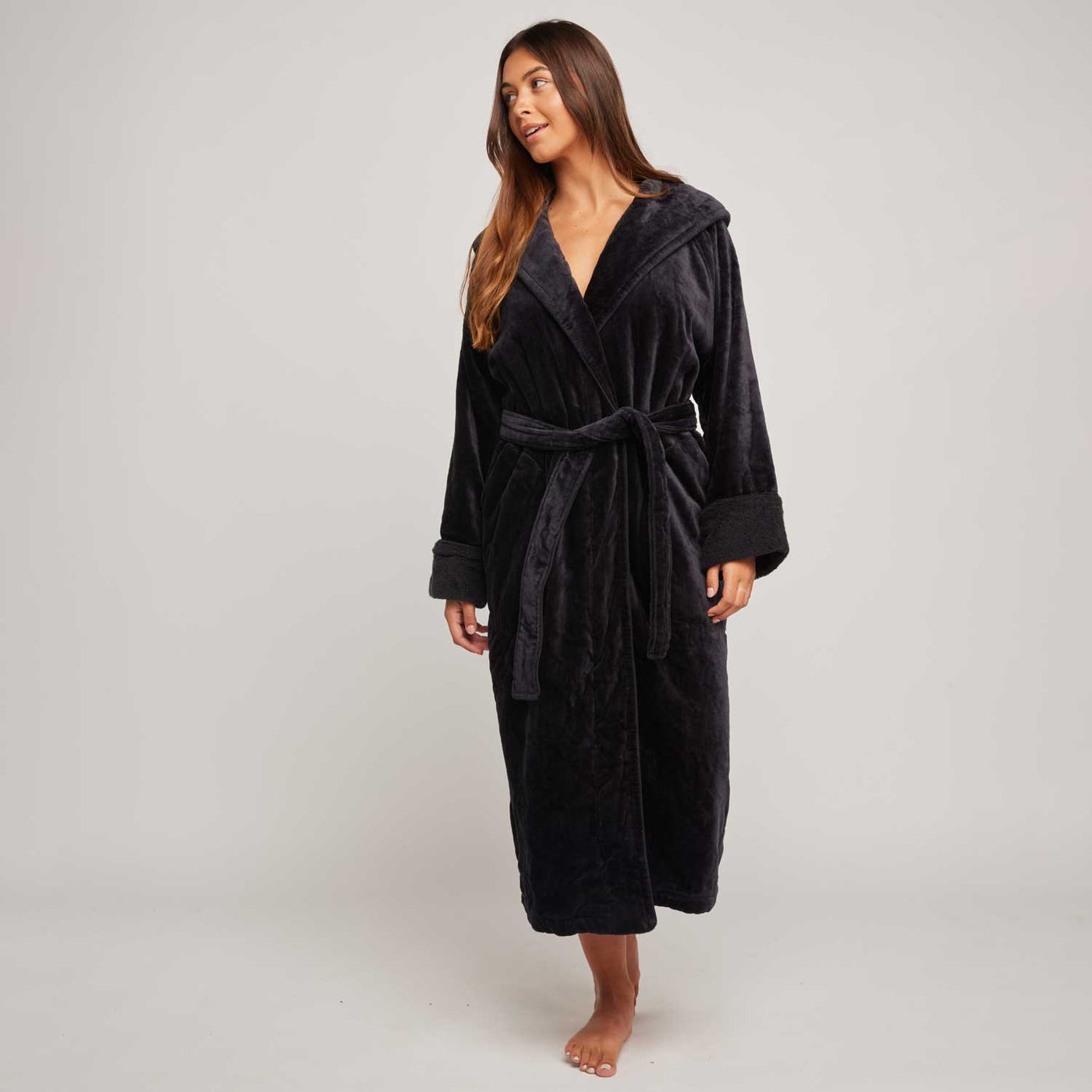 Organic Cotton Hooded Robe - Womens