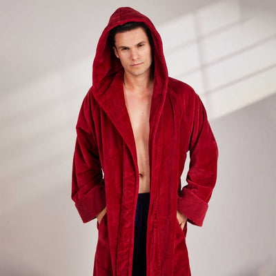 Organic Cotton Hooded Robe - Mens