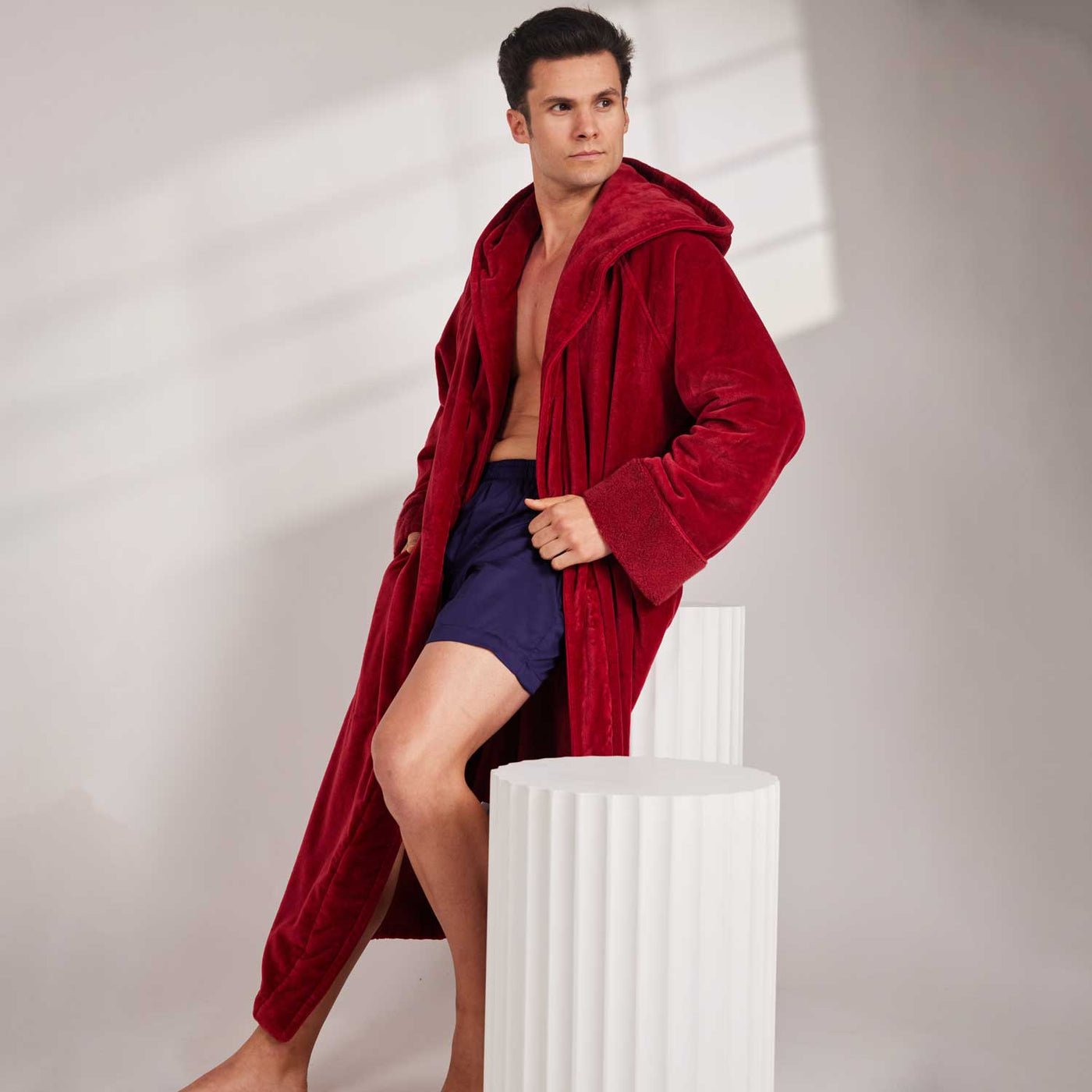 Organic Cotton Hooded Robe - Mens