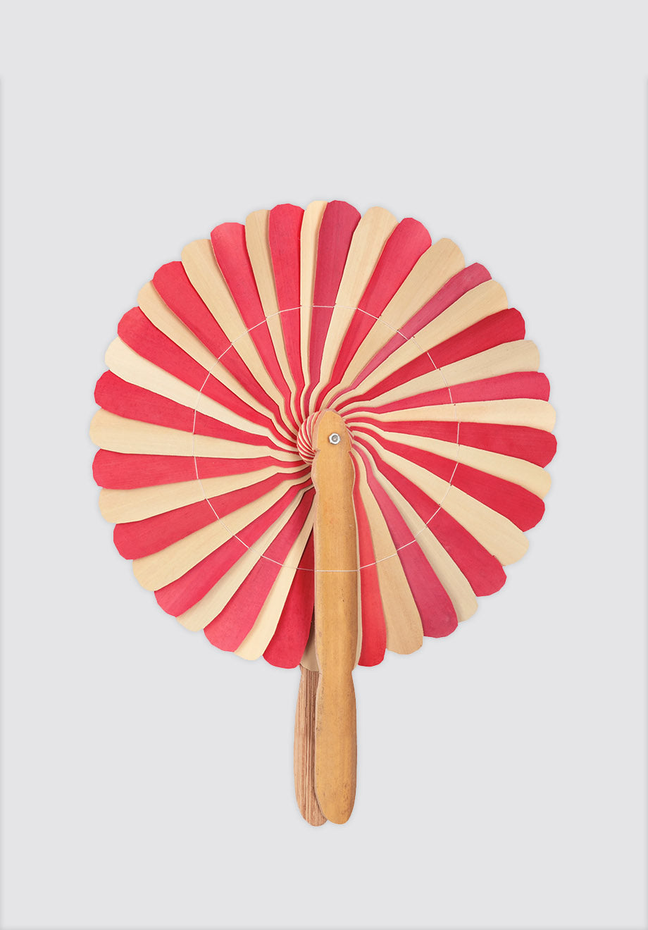 Palm Leaf Fan | Naturel & Rouge | M