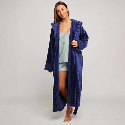 Organic Cotton Hooded Robe - Womens