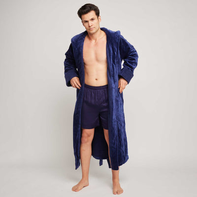 Organic Cotton Hooded Robe - Mens