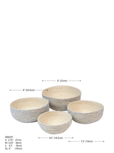 Amari  Round Bowl | Blue (Set of 4)