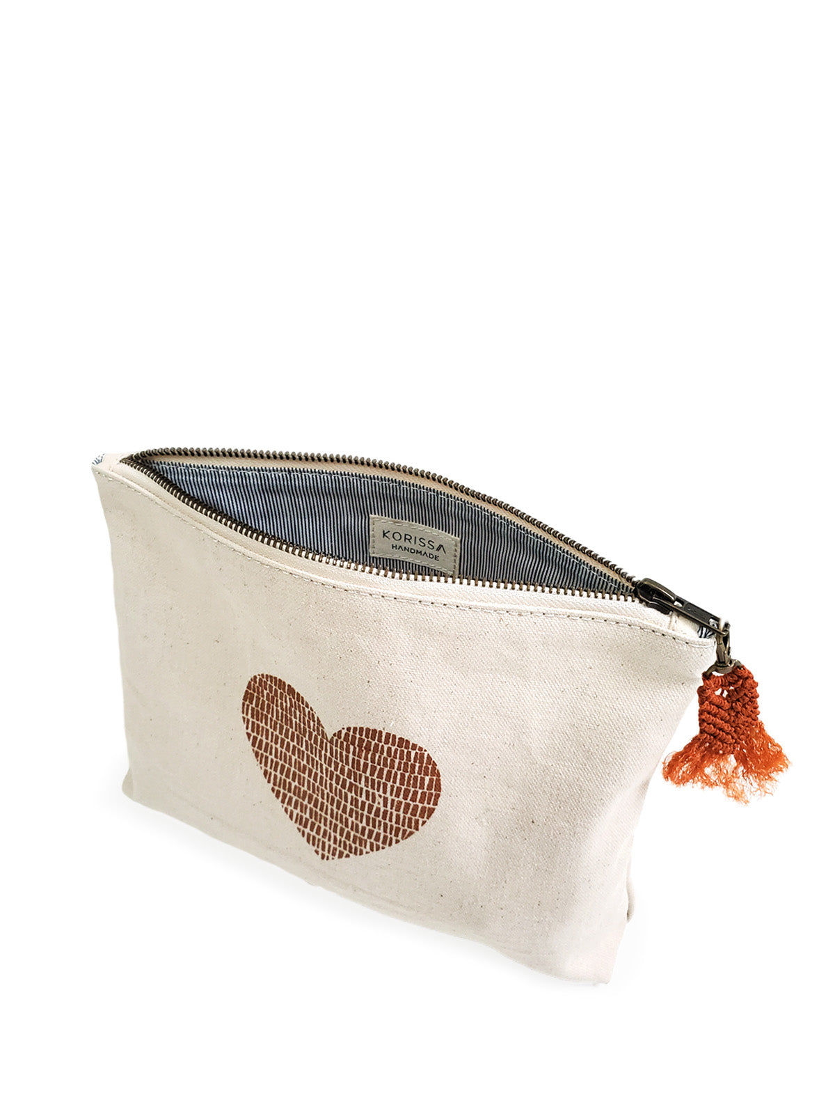 Hand Screen Printed Cotton Canvas Pouch | Love