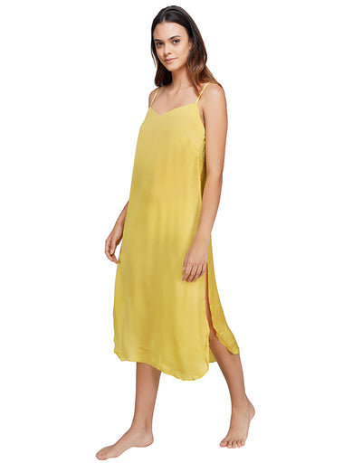 Haldi Yellow Organic Cupro Slip Dress