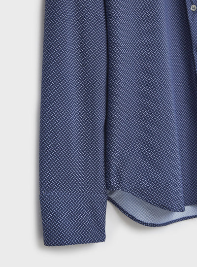 Recycled Italian | Navy Como Print Comfort Shirt