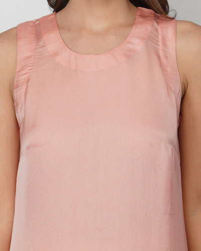 Vegan Silk Slip Dress | Coral