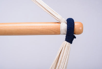 Colonial Navy Blue Cotton Hammock Swing with Tassels