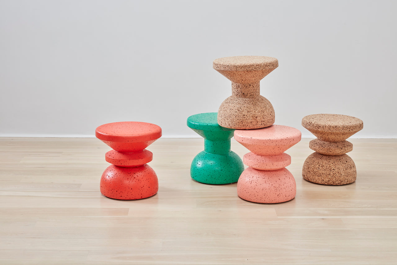 African Cork Stool | Pink