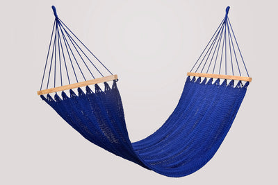 Cobalt Blue Cotton Hammock (Wooden Bar)