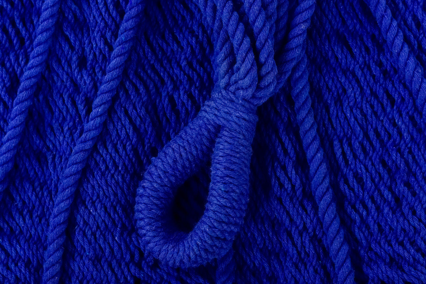 Cobalt Blue Cotton Hammock (Wooden Bar)