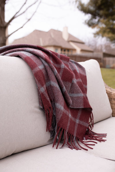 Estancia Alpaca Blend Throw | Grey/Wine