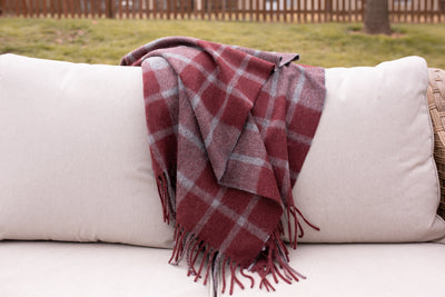 Estancia Alpaca Blend Throw | Grey/Wine