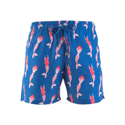 Kids Swim Shorts - Mermaids | Royal Blue