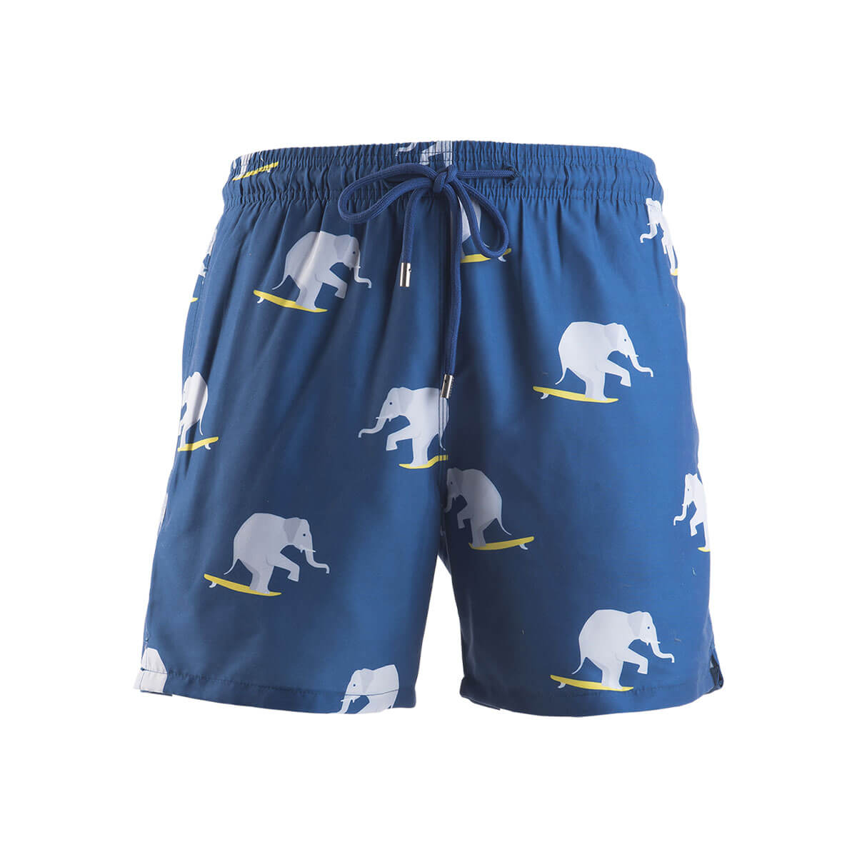 Kids Swim Shorts - Surfing Elephants | Navy