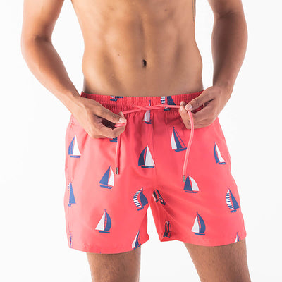 Swim Shorts - Sail Boats | Coral