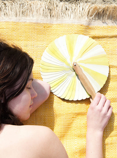 Palm Leaf Fan | Naturel & Jaune | M