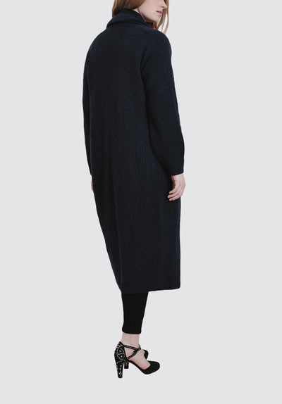 Ribbed Cashmere Coatigan | Black