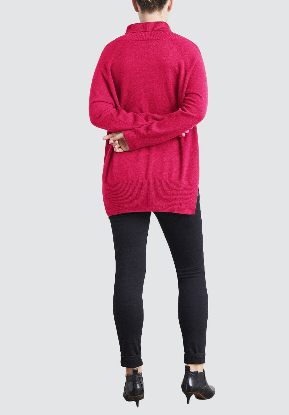 Polo Neck Cashmere Sweater | Cherry