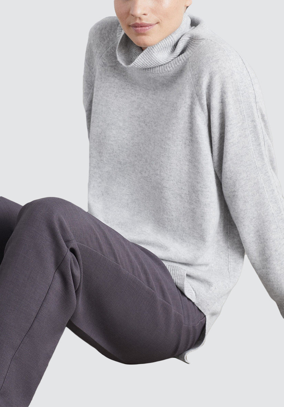 Polo Neck Cashmere Sweater | Foggy