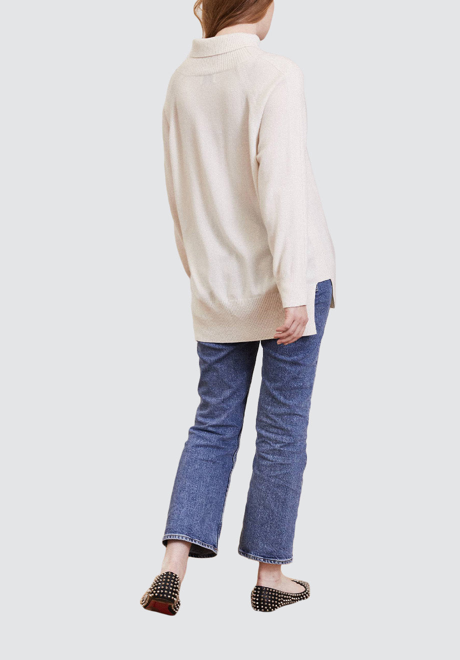 Polo Neck Cashmere Sweater | Snow