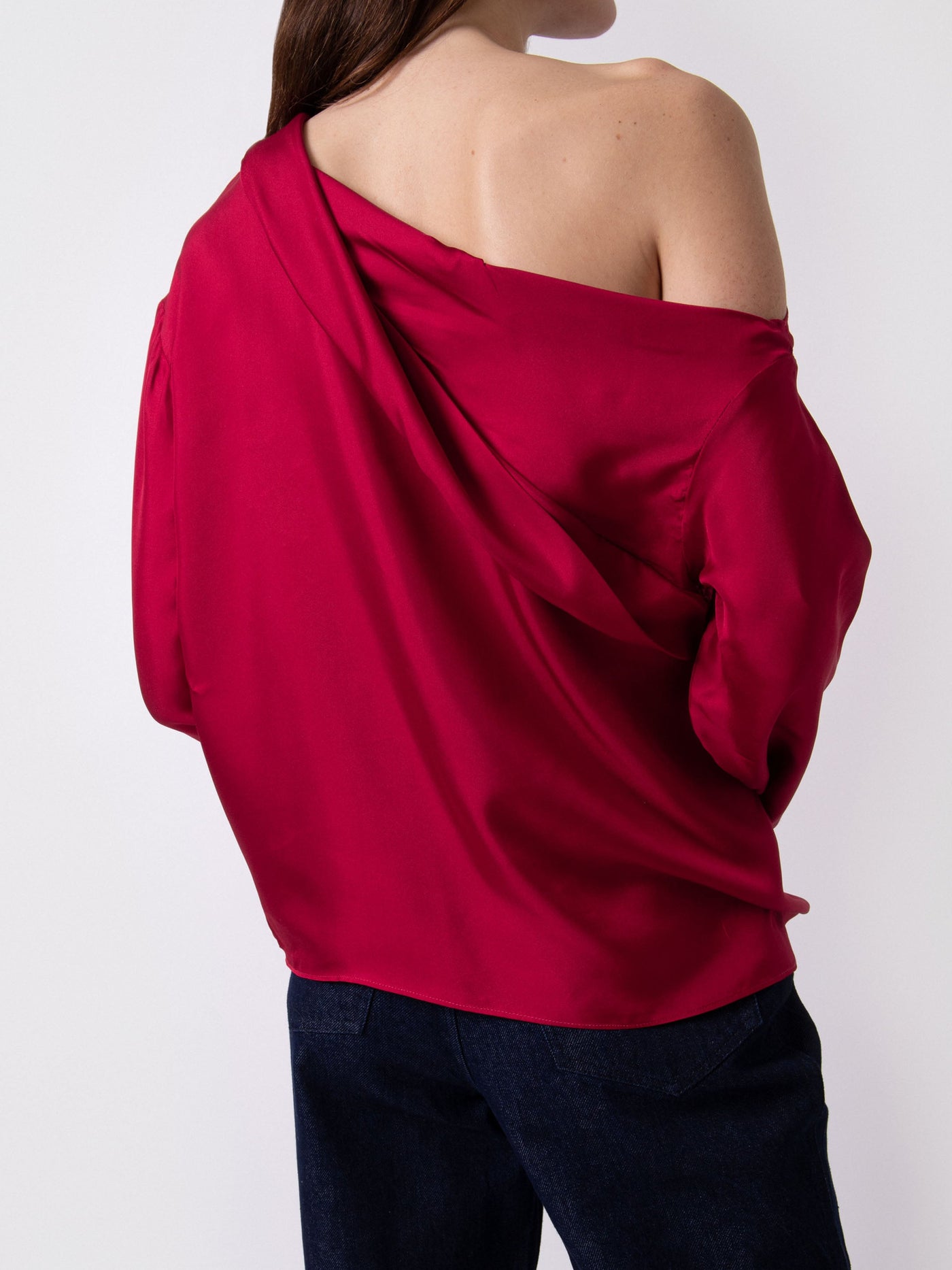 Pink Silk Asymmetric Top