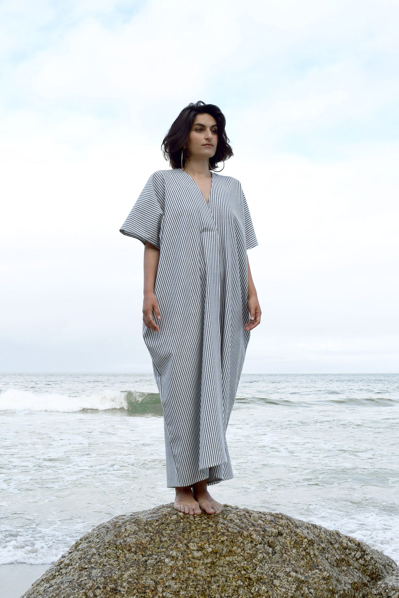 Kin Kaftan | Navy & White Stripe