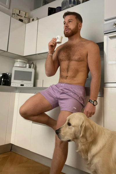 Lilac Cotton Boxer shorts