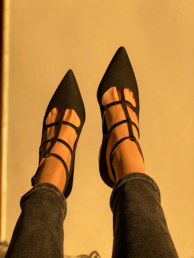 Wednesday Black Midi Vegan Pumps