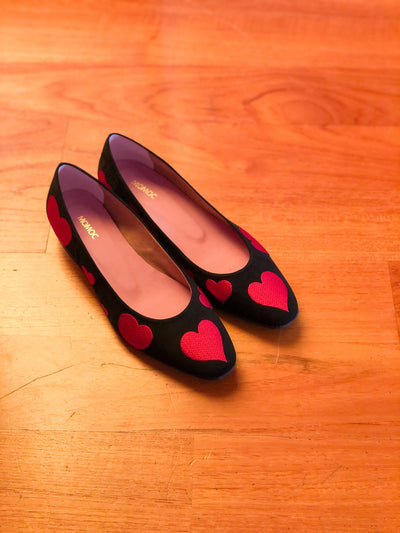 Red Vegan Heart Ballerinas