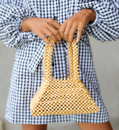 Pyramid Beaded Tote Bag