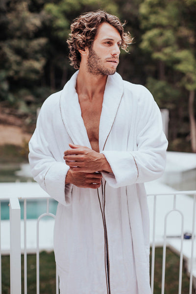 Organic Cotton Velour Robe - Mens