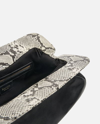 Constanza Maxi Clutch | Black & Python