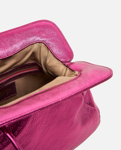 Constanza Clutch | Metallic Fucsia