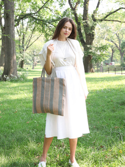 Dora Jute Tote Bag | Pale Green