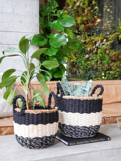 Ula Stripe Basket | Black