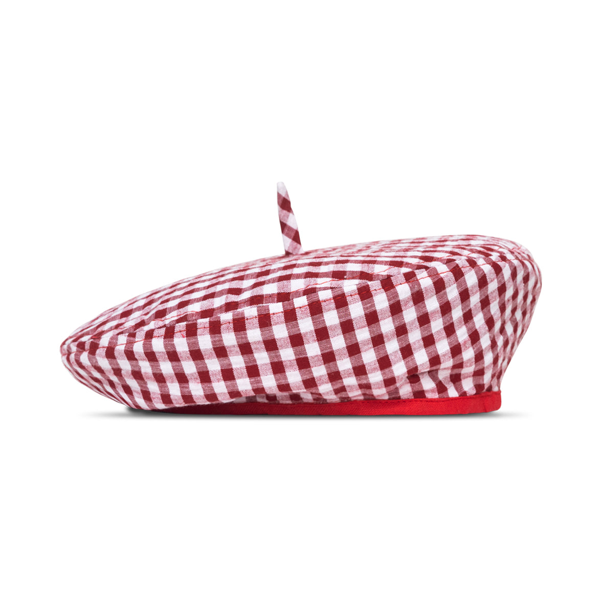 Simone Gingham Beret Hat