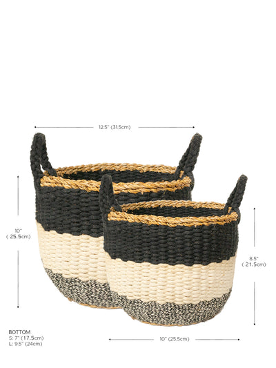 Ula Stripe Basket | Black