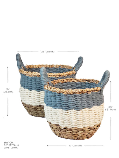 Ula Stripe Basket | Blue