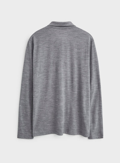 ZQ Merino | Light Grey Long Sleeve Polo