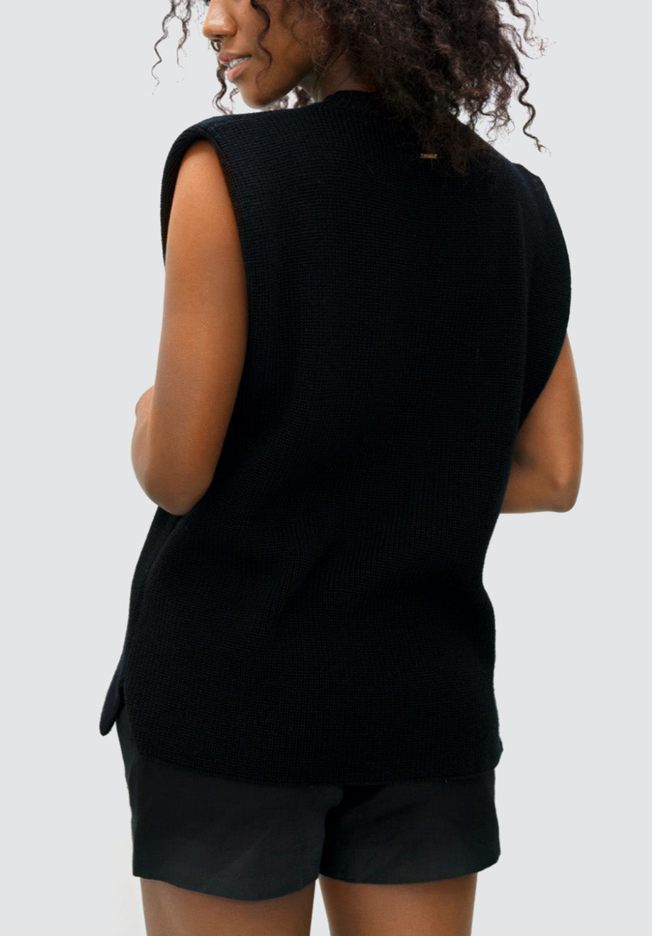 Napoli NAP - High-Neck Knitted Top | Licorice