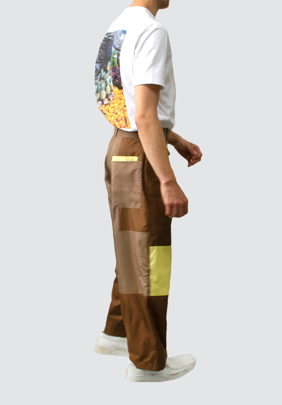 Colour-Block Wide Leg Trouser | Yellow