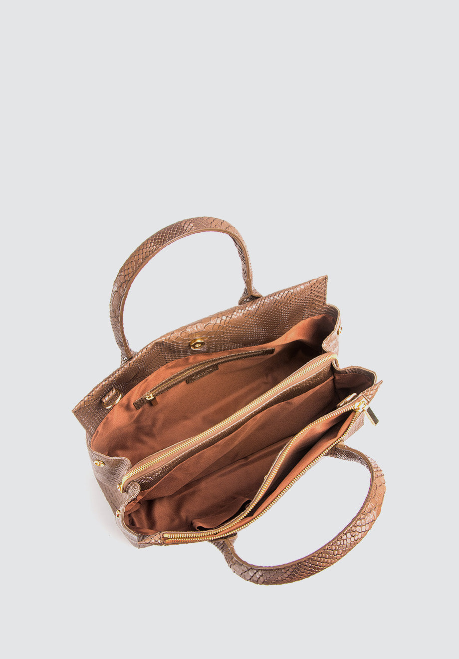 Koko | Tan Snake Skin Texture Vegan Workbag