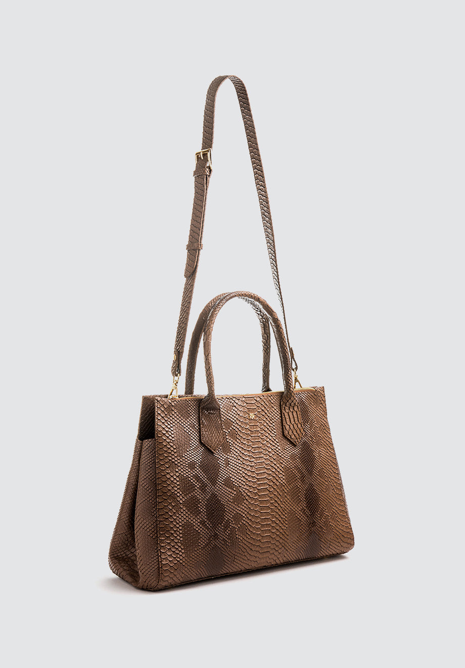 Koko | Tan Snake Skin Texture Vegan Workbag