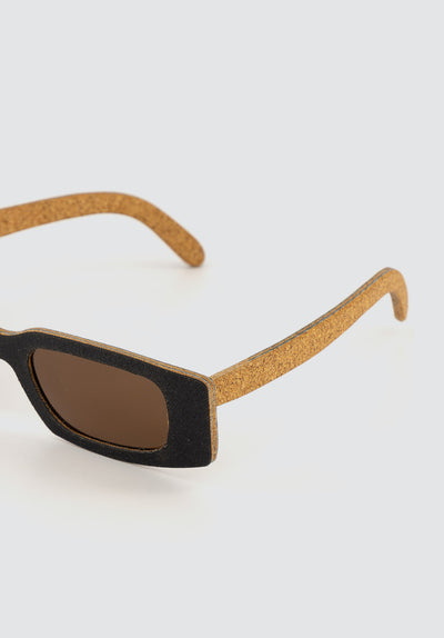 Wave Sunglasses | Black Cork | UV400 Brown