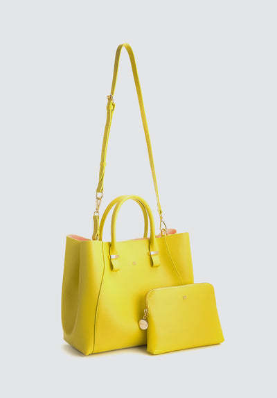 Jane | Lemon Yellow Vegan Leather Satchel